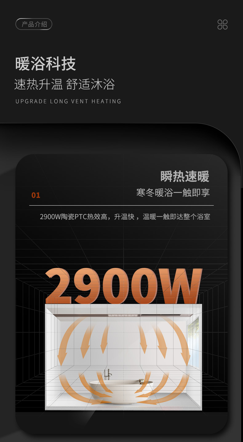 BDS-JK1090-FHA-Y（100x900 风暖+换气+吹风 ） - 图片4