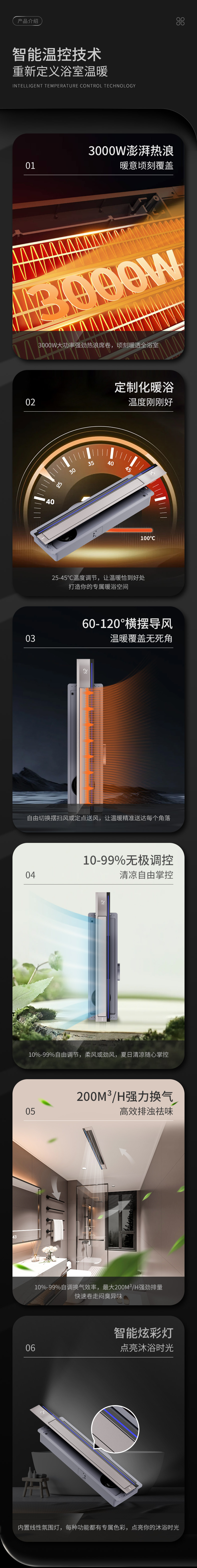 BDS-QQD·1090WJ-HB-FHA-VC-D(100x900 怡暖K 无极·横摆风暖+换气+吹风+语音 ）  - 图片3