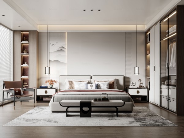 新中式风卧室008