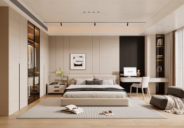 现代简约风卧室015