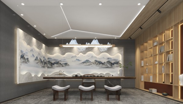 新中式风书房001
