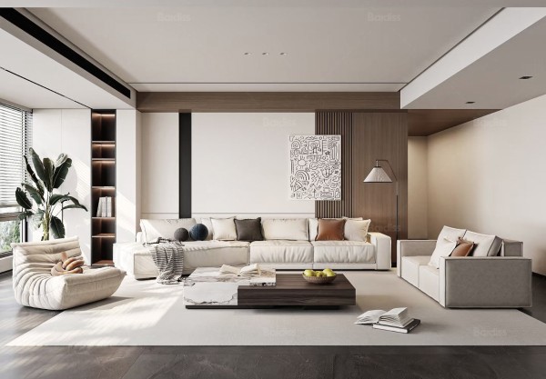 现代奶油风客厅002