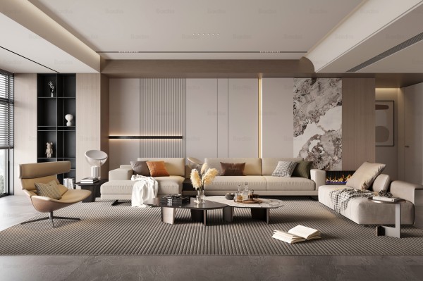 现代简约风客厅019