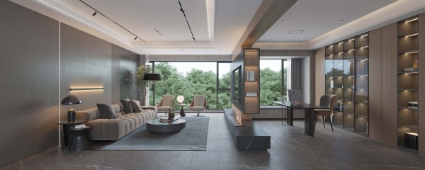 现代意式风多功能客厅004