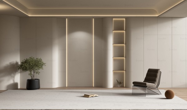 现代奶油风客厅003