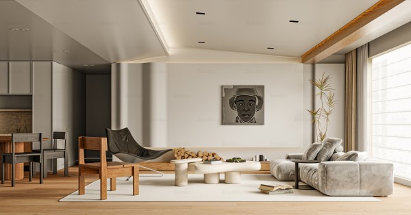 现代简约风客厅035