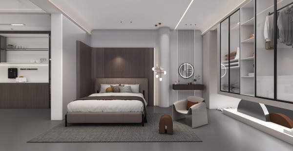 现代简约风卧室020