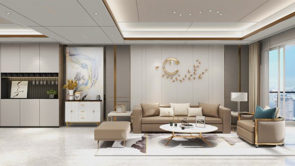 轻奢风全屋顶墙柜方案005