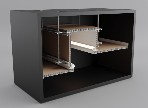 型材吊顶结构（小弧形藏光二级梁+小弧形藏光二级梁顶线）